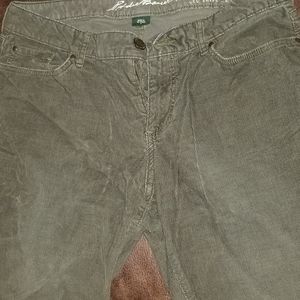 Eddie Bauer Olive green bootcut corduroy pants